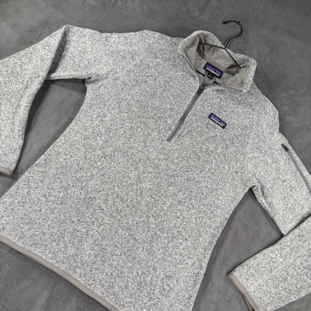 Patagonia Better Sweater 1/4 Zip Pullover Birch White Grey 25618 Womens Medium